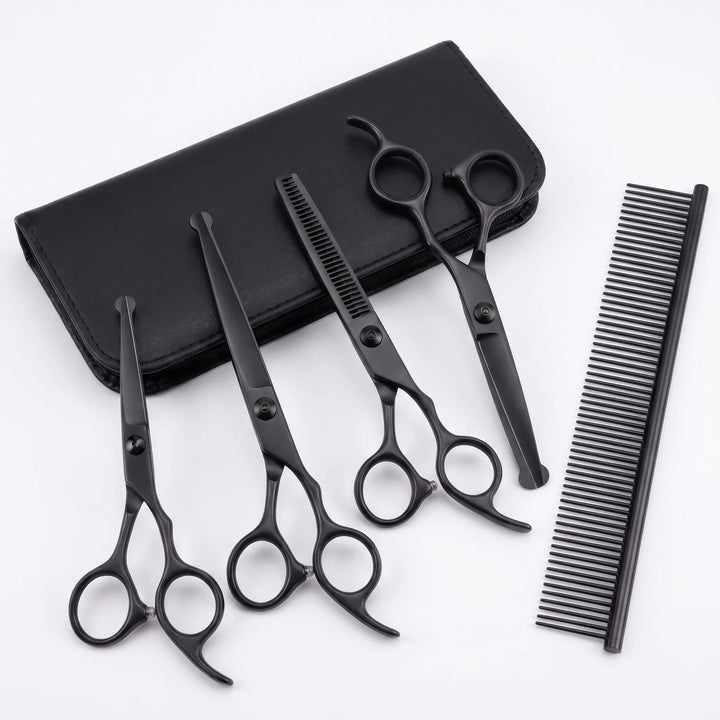4-Teiliges Fellpflege-Schererset Für Rechtshänder -  PetGroomPro
