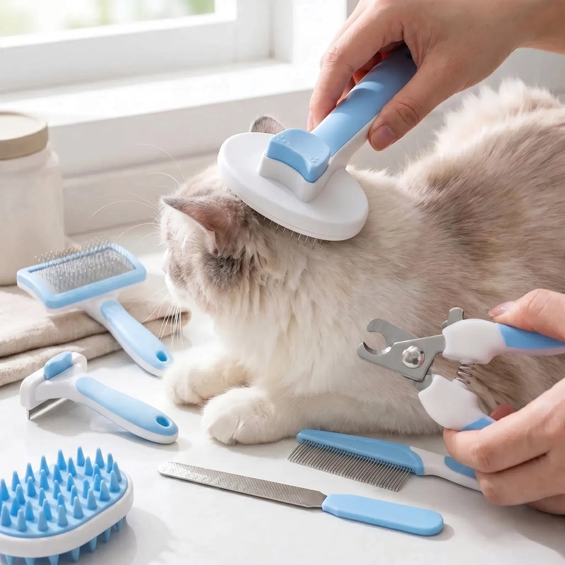 Achteiliges Katzen-Pflegeset -  KittyGroom