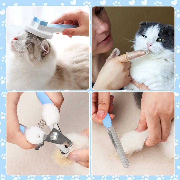 Achteiliges Katzen-Pflegeset -  KittyGroom