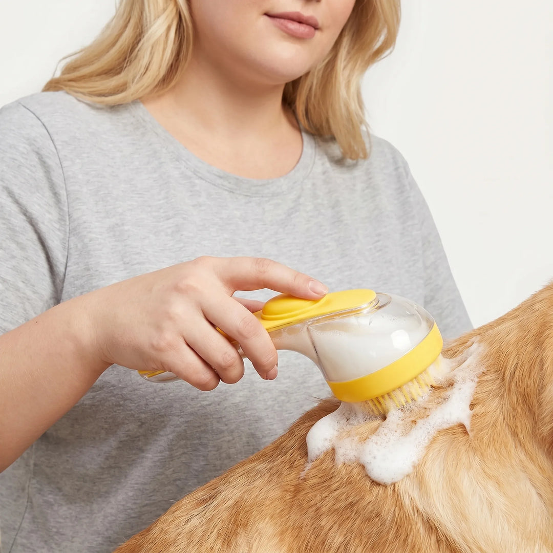 Badebürste Mit Integriertem Shampoo-Spender -  PetScrubber