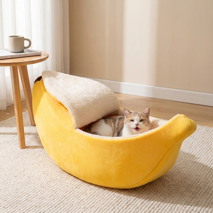 Bananenförmiges Haustier-Kuschelbett -  Bananoo