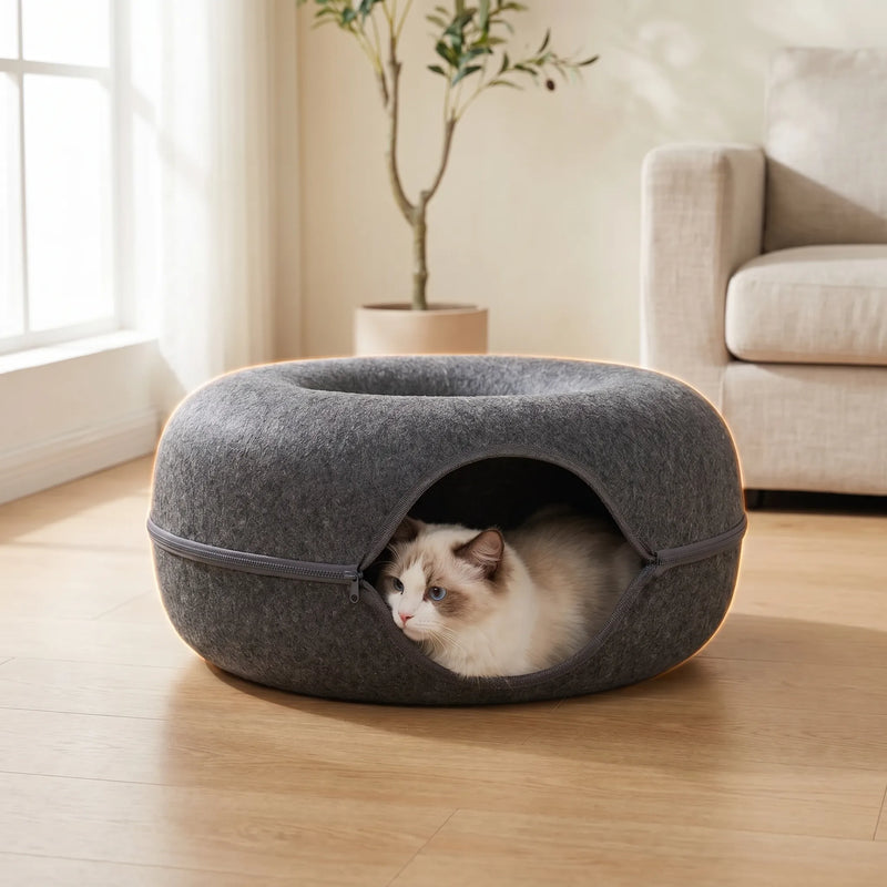 Donutförmiges Katzen-Tunnel-Bett -  Tunnest