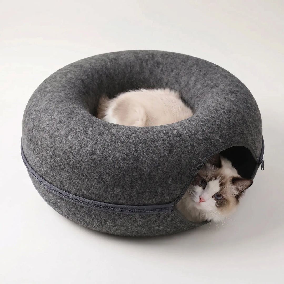 Donutförmiges Katzen-Tunnel-Bett -  Tunnest