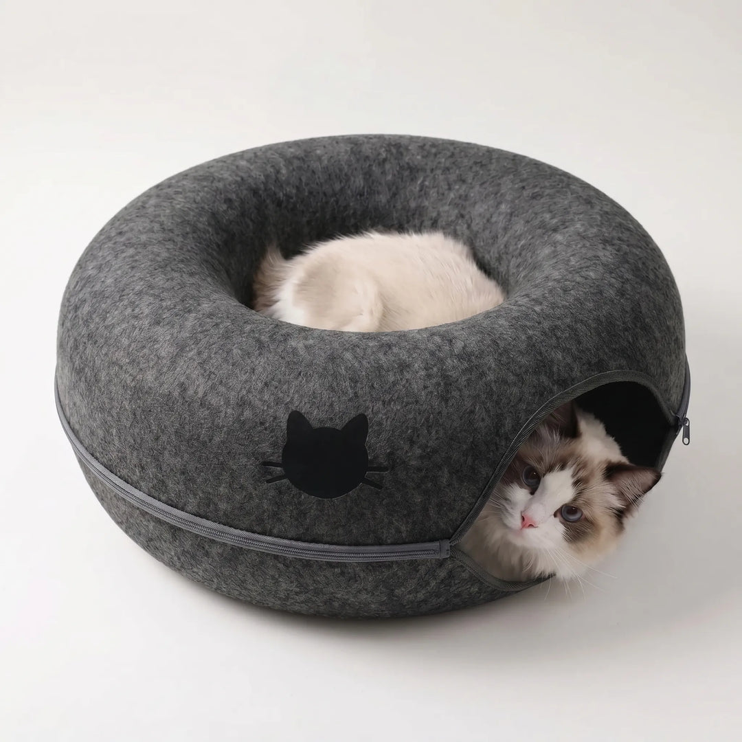 Donutförmiges Katzen-Tunnel-Bett -  Tunnest