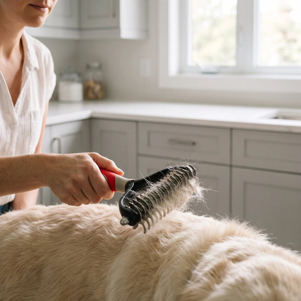 Doppelseitige Unterfellbürste Für Hunde -  CoatGroom