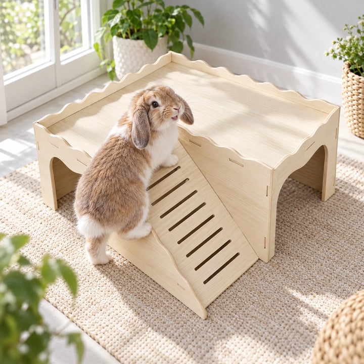 Eckiges Nagerhaus Für Kaninchen -  Hutchy