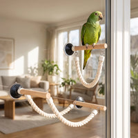 Fensterhängende Vogelsitzstange Mit Kletterstrang -  Glidis