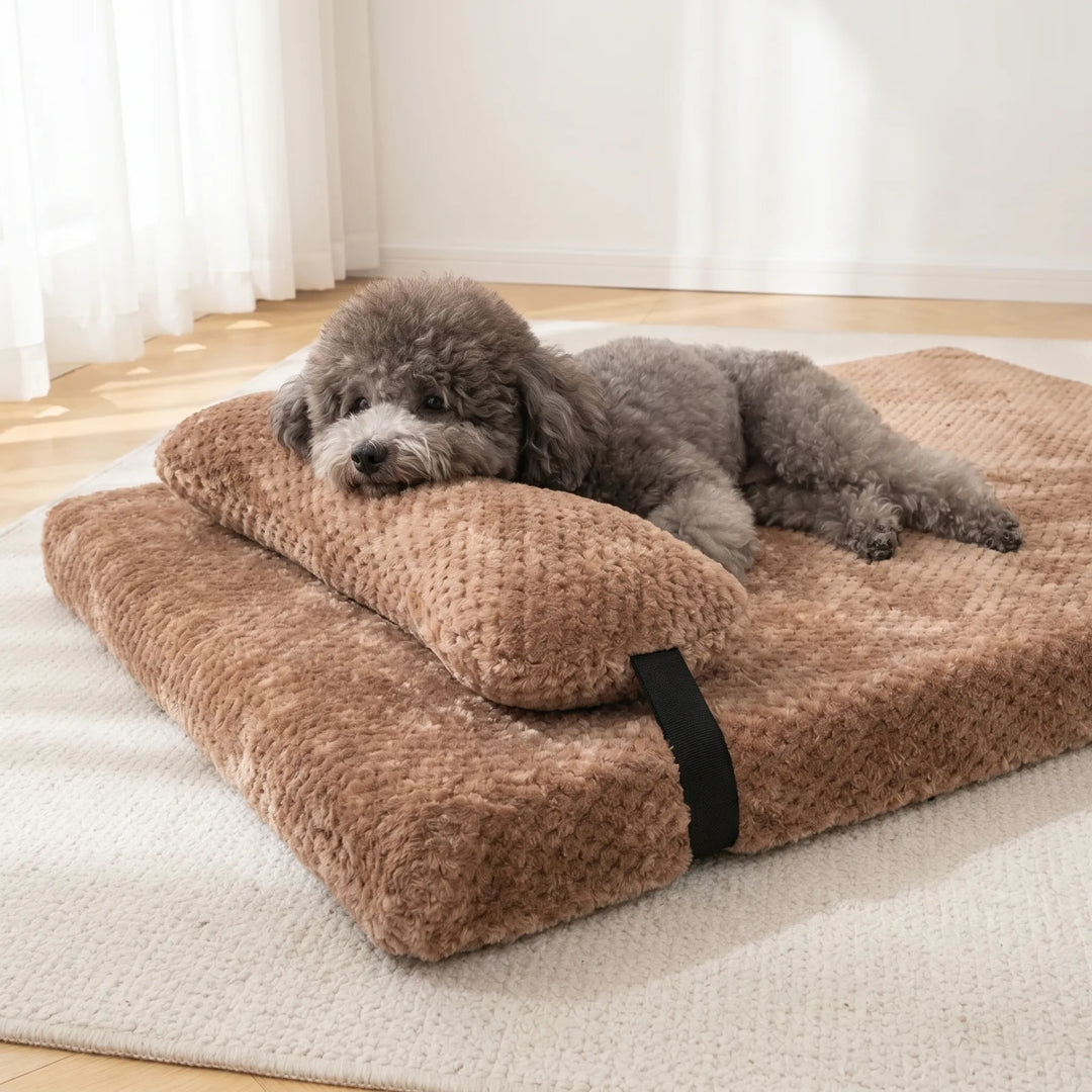 Flauschige Hundematte Mit Kissen -  Slumberpaw