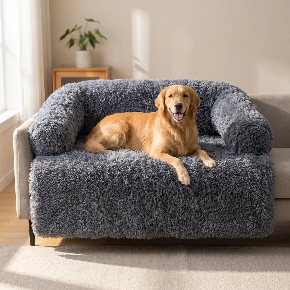 Flauschiges Haustiersofa Mit Seitenlehnen -  Plushpaw