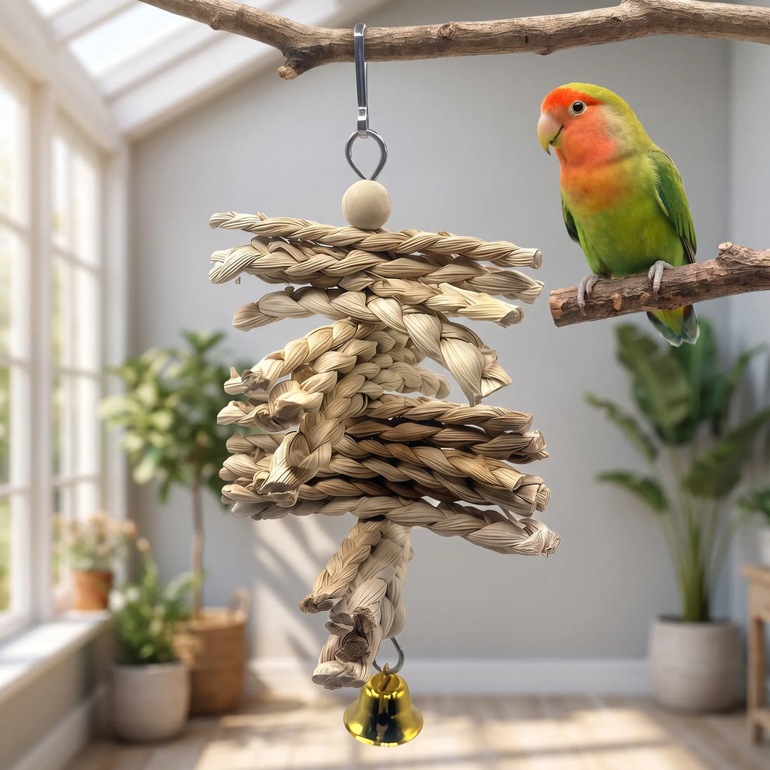 Geflochtenes Knabberspielzeug Für Vögel -  BeakBuddy