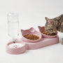 Geneigtes 3-In-1-Fressnapf-Set mit Wasserspender -  Pawstation