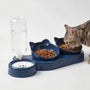Geneigtes 3-In-1-Fressnapf-Set mit Wasserspender -  Pawstation