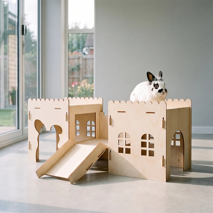 Großes Kaninchenhaus Mit Rampe -  BunnyLodge