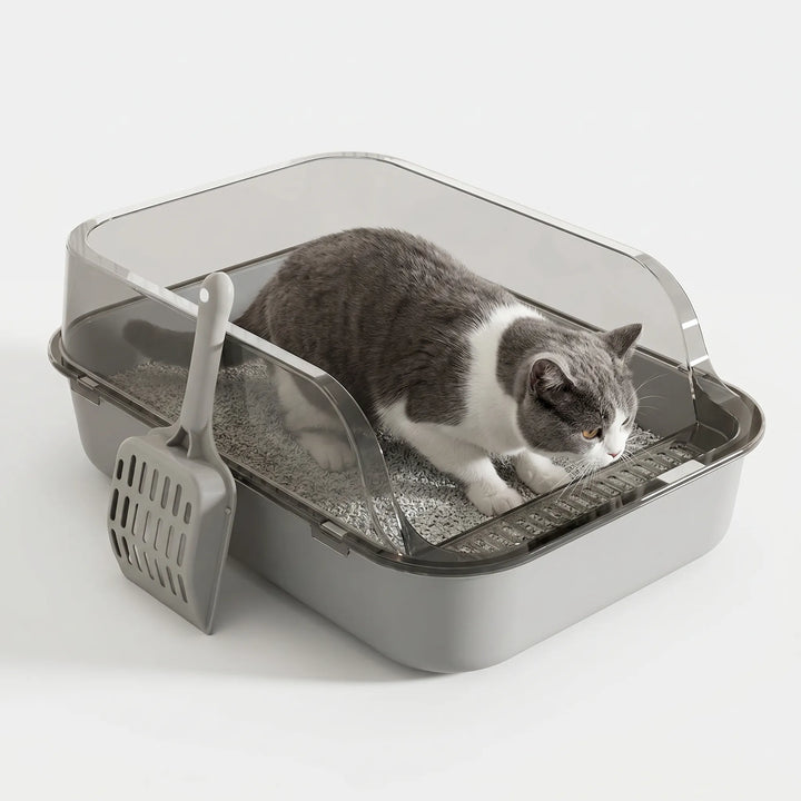 Halboffene Katzentoilette Mit Spritzschutz -  Pawvault