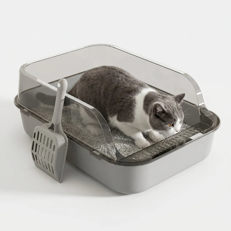 Halboffene Katzentoilette Mit Spritzschutz -  Pawvault
