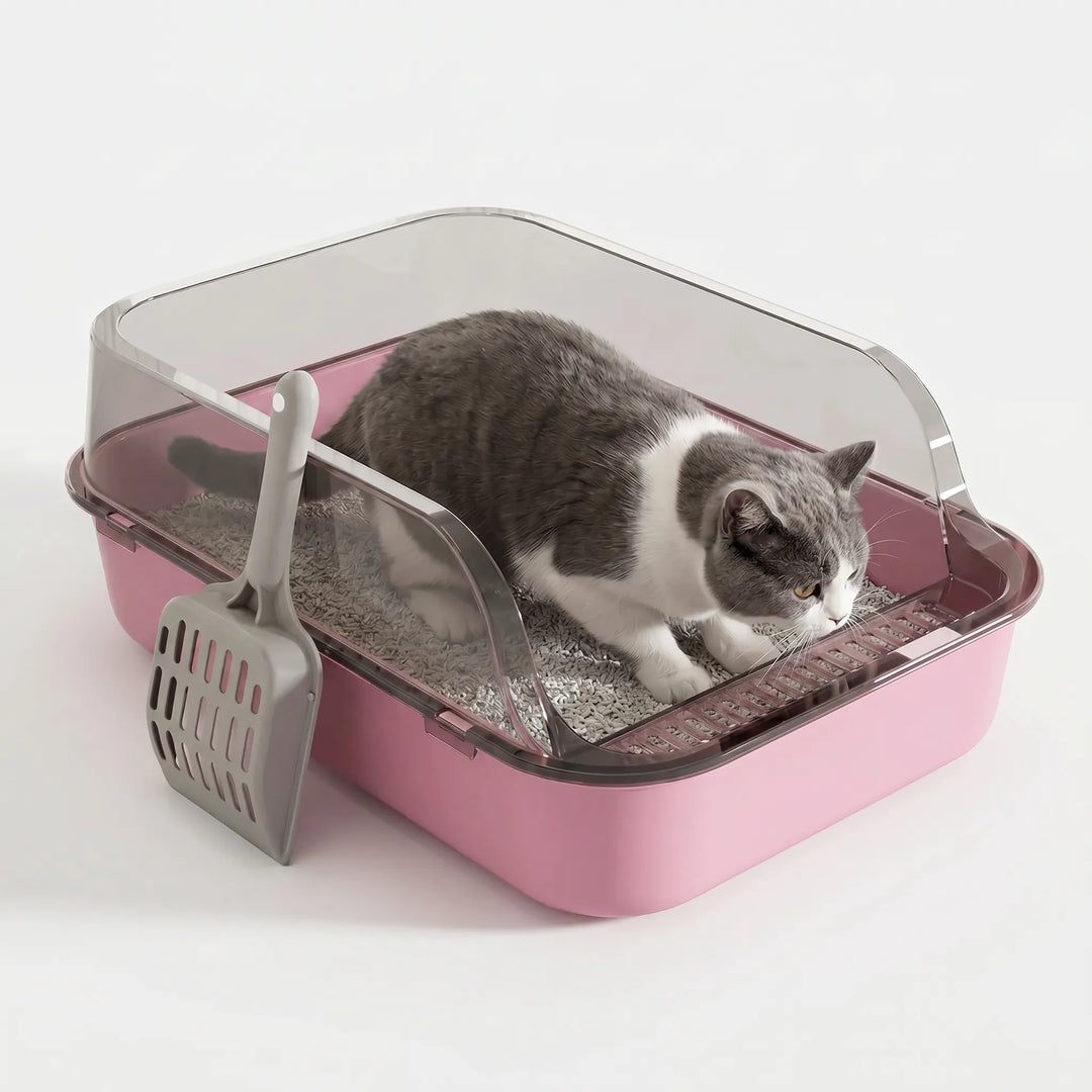 Halboffene Katzentoilette Mit Spritzschutz -  Pawvault