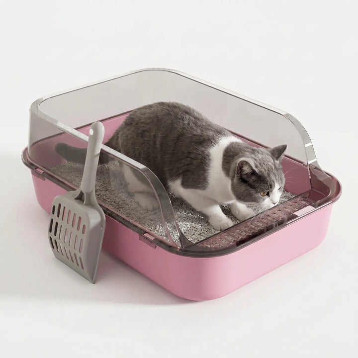 Halboffene Katzentoilette Mit Spritzschutz -  Pawvault