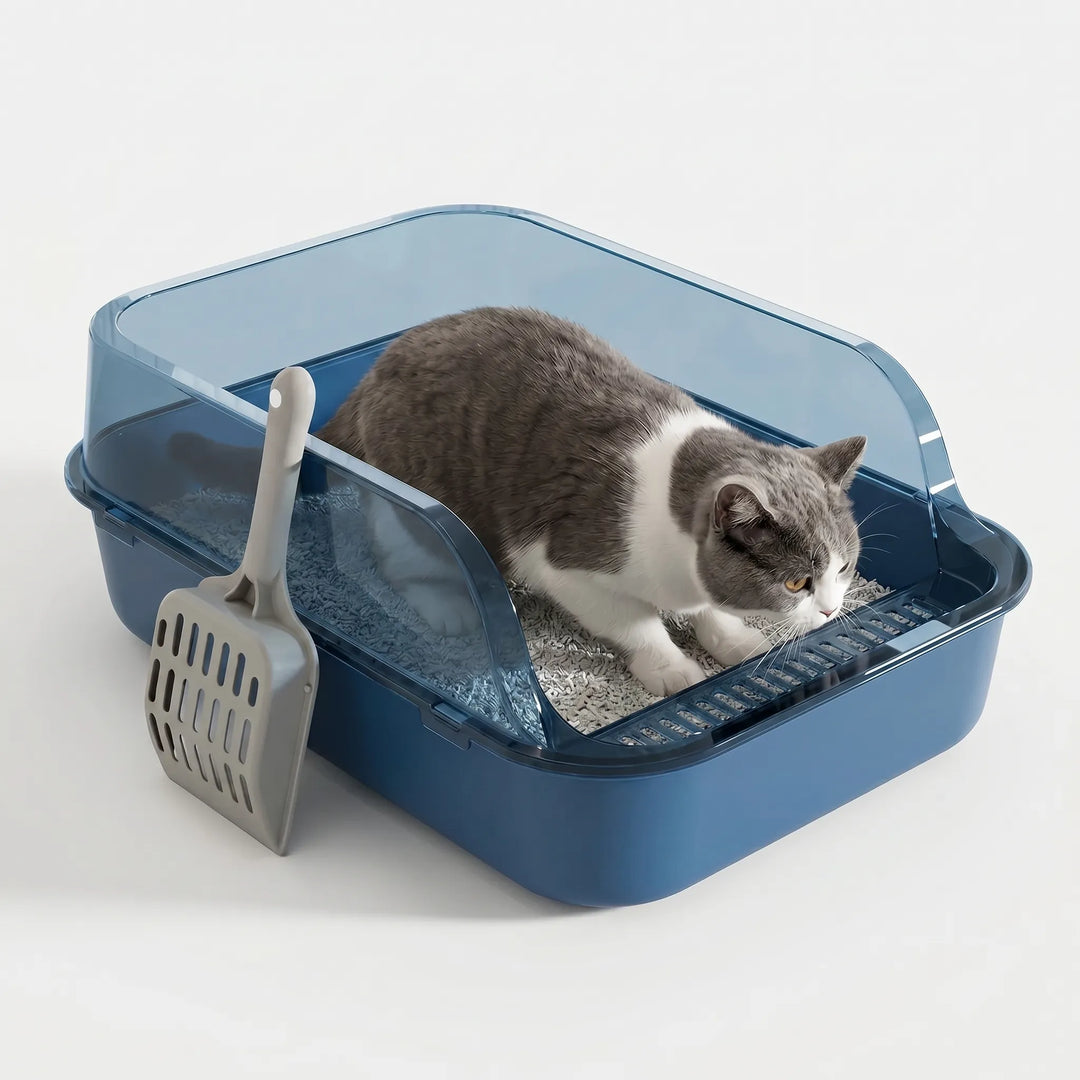 Halboffene Katzentoilette Mit Spritzschutz -  Pawvault