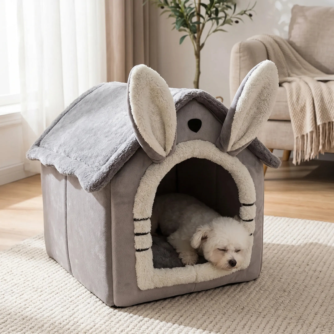 Hausförmiges Kuschelbett Für Kleine Hunde -  PawHaven