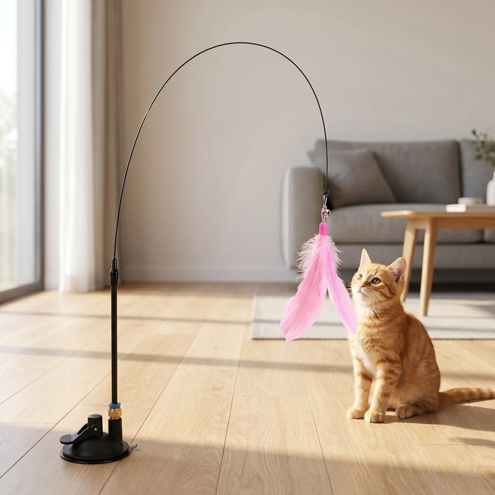 Interaktive Katzenangel Mit Bodensaugnapf -  Bounco