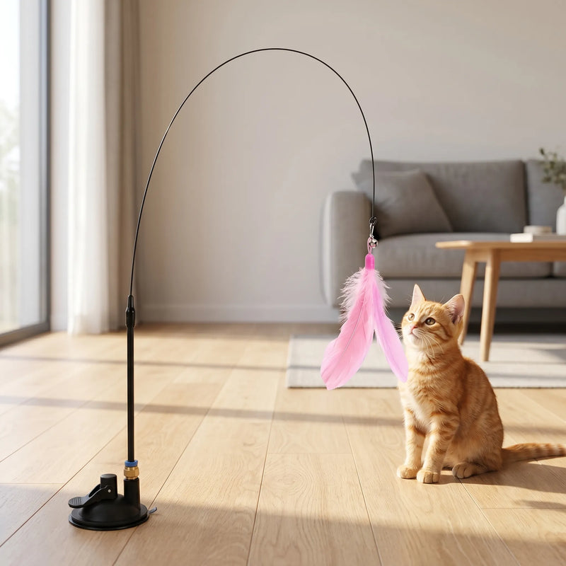 Interaktive Katzenangel Mit Bodensaugnapf -  Bounco