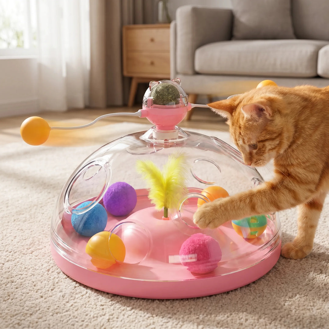 Interaktives Katzenspielzeug Mit Kugelbahn -  PawDome