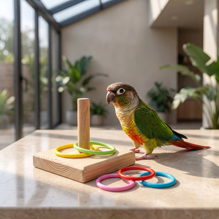 Interaktives Vogelspielzeug -  RingToss