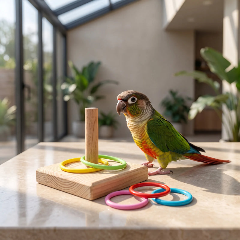 Interaktives Vogelspielzeug -  RingToss