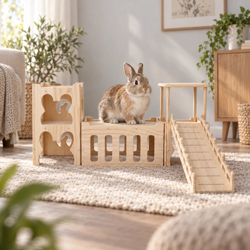 Modulares Kaninchenhaus Mit Rampe -  PawPalace