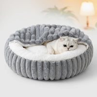 Rundes Haustier-Höhlenbett Mit Kapuze -  Plushden