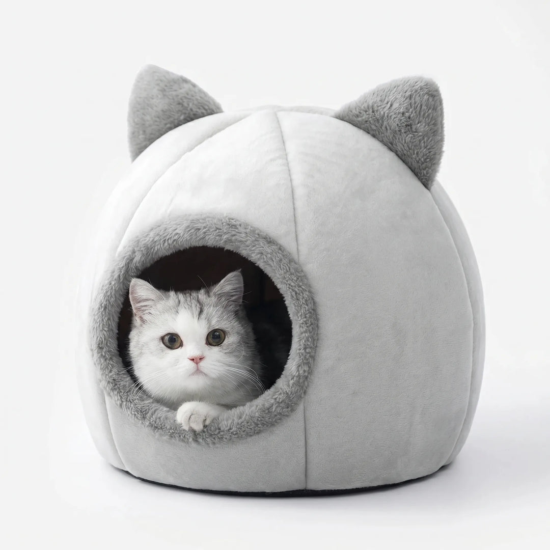 Rundes Katzenhaus Mit Ohren -  Pawcave