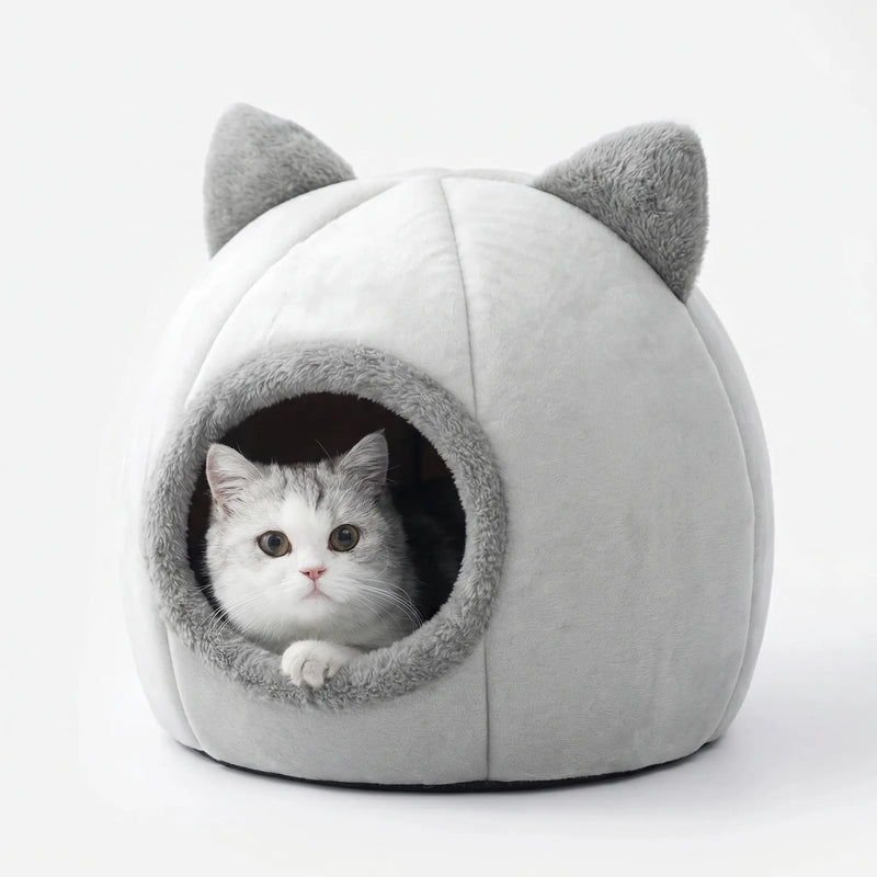 Rundes Katzenhaus Mit Ohren -  Pawcave