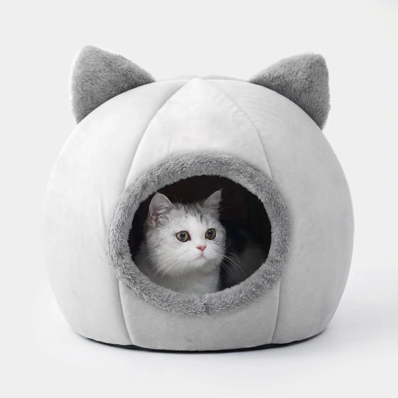 Rundes Katzenhaus Mit Ohren -  Pawcave
