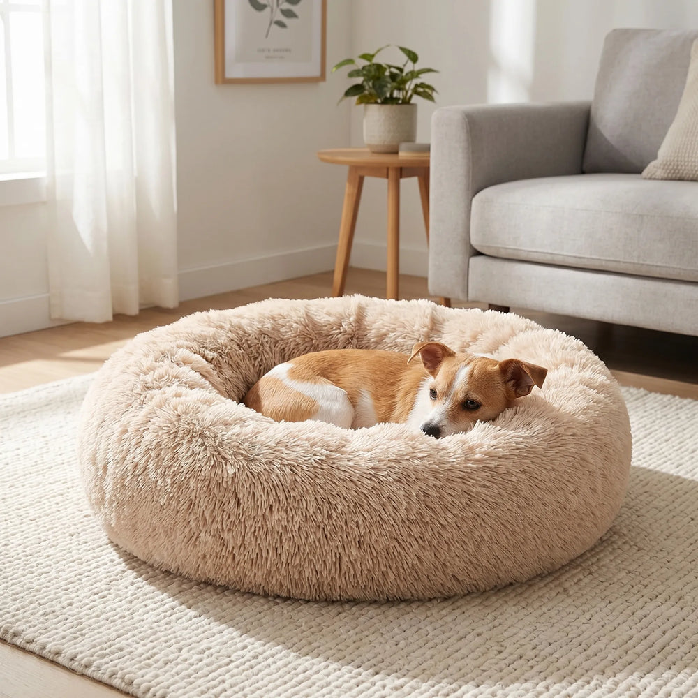 Rundes Plüsch-Tierbett Für Hunde Und Katzen -  Snugnest
