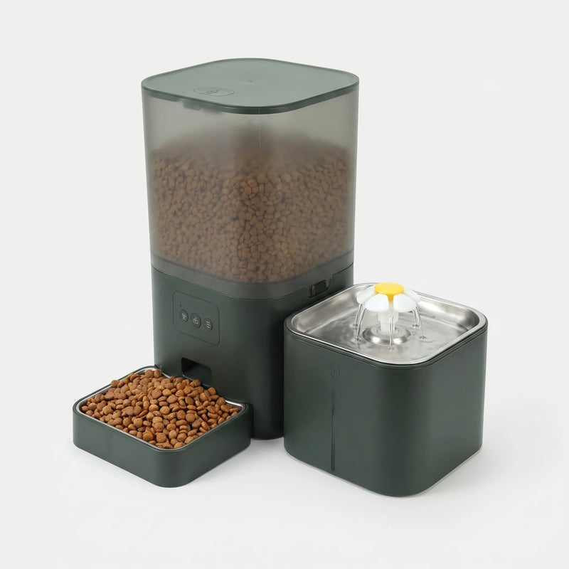 Smarter Futterautomat Mit Wasserbrunnen -  Nutriqo