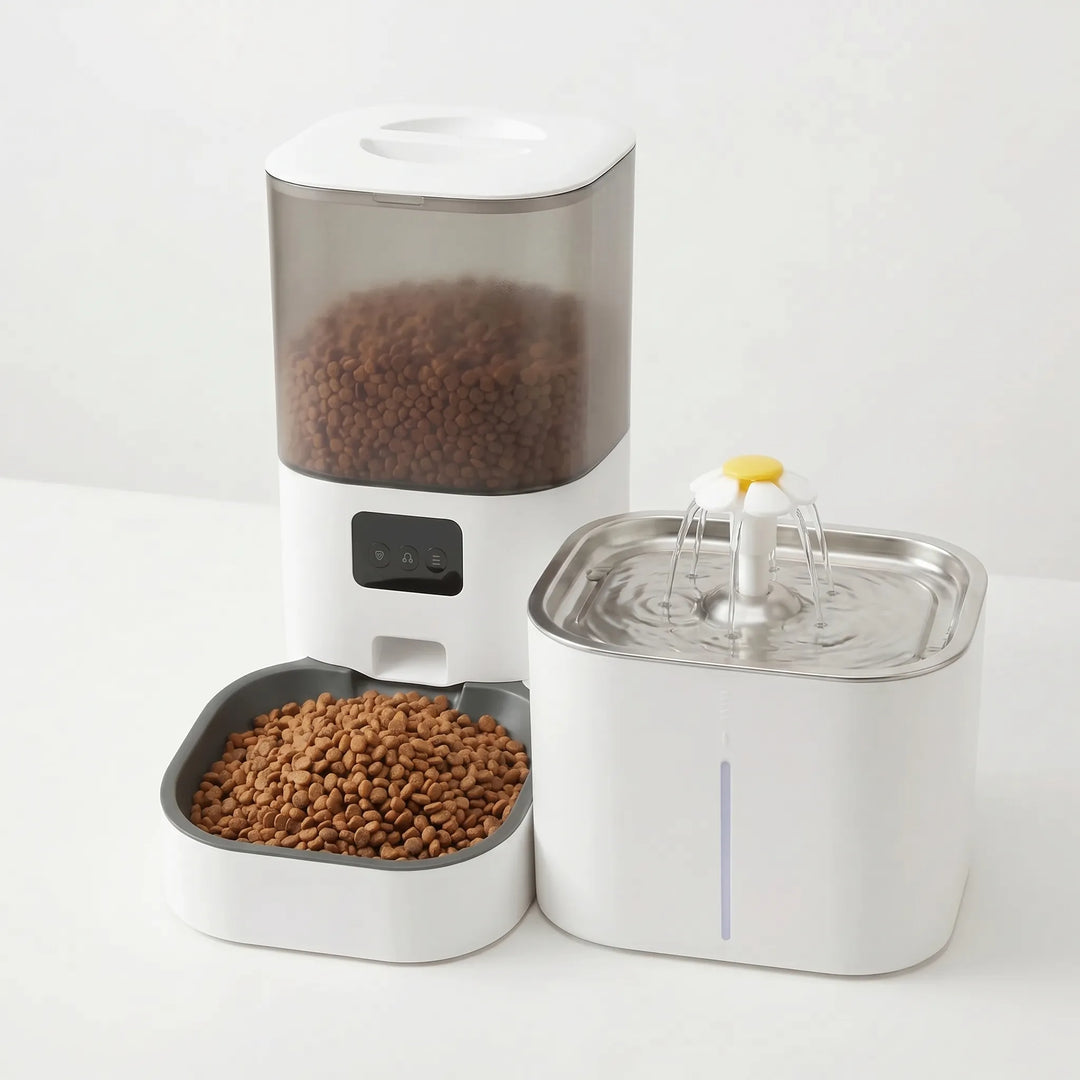 Smarter Futterautomat Mit Wasserbrunnen -  Nutriqo