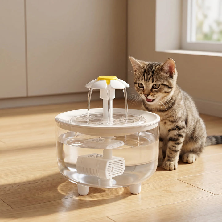 Transparenter Haustier-Trinkbrunnen -  Petaldrop