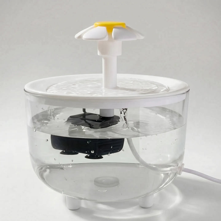 Transparenter Haustier-Trinkbrunnen -  Petaldrop