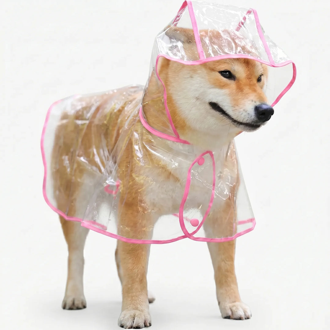 Transparenter Regenponcho Mit Kapuze -  Pawcape