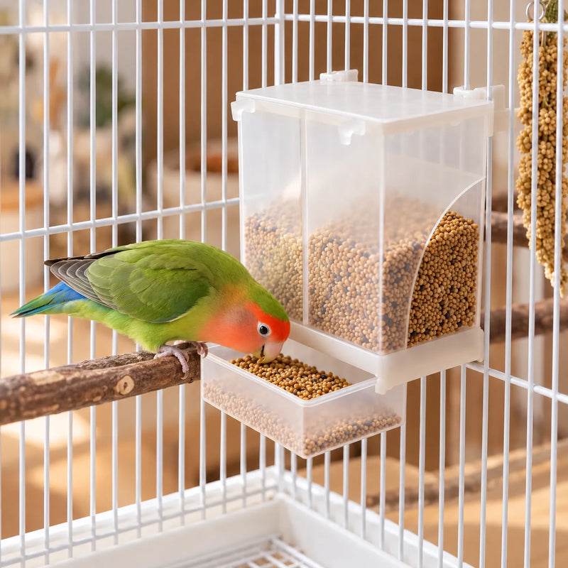 Transparenter Vogelfutterautomat Mit Auffangschale -  Seedro