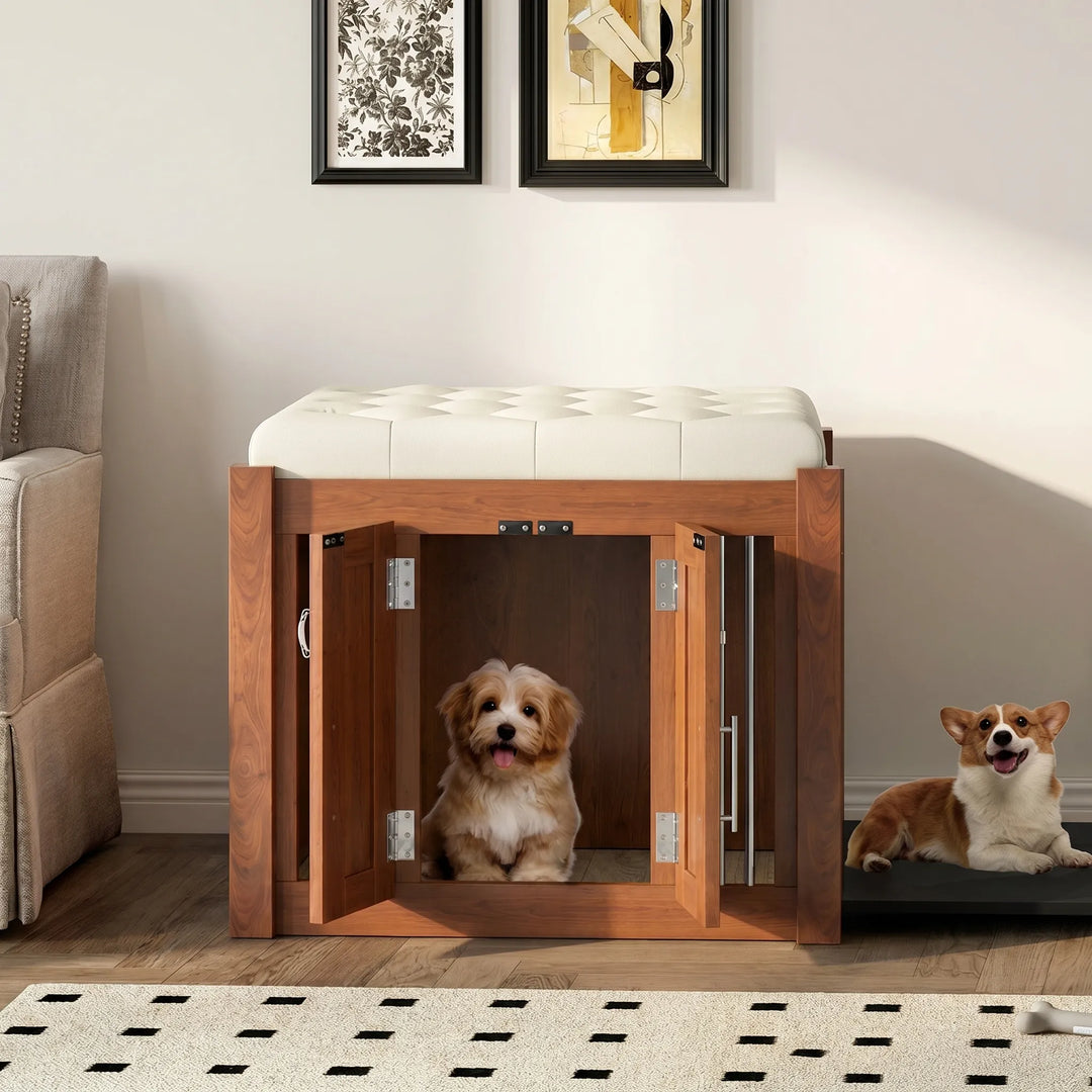 Walnussfarbene Hundebox Für Den Innenbereich -  Nuxbox