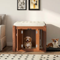 Walnussfarbene Hundebox Für Den Innenbereich -  Nuxbox