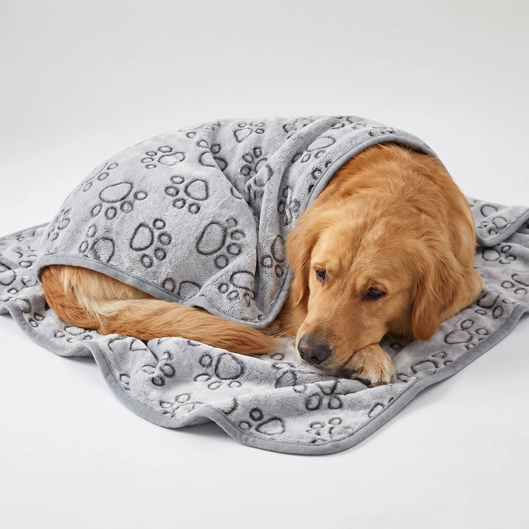 Weiche Haustierwurfdecke Mit Pfotenmuster -  FurSnuggle