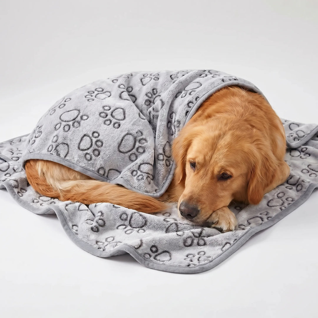Weiche Haustierwurfdecke Mit Pfotenmuster -  FurSnuggle