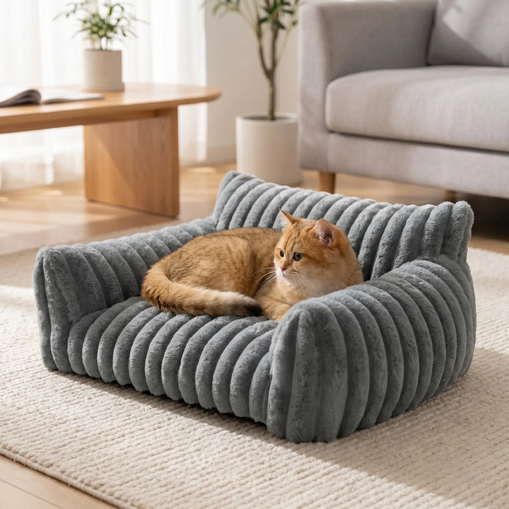 Weiches Tiersofa Mit Streifenstruktur -  Cozypaw