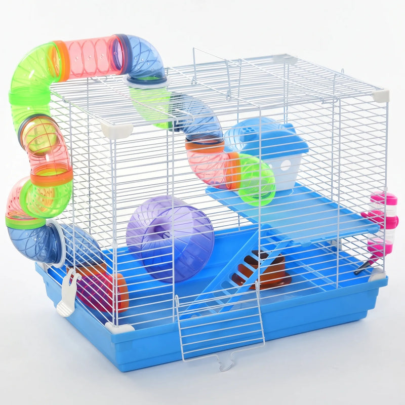 Zweistöckiger Bunter Hamsterkäfig -  HamsterHaven