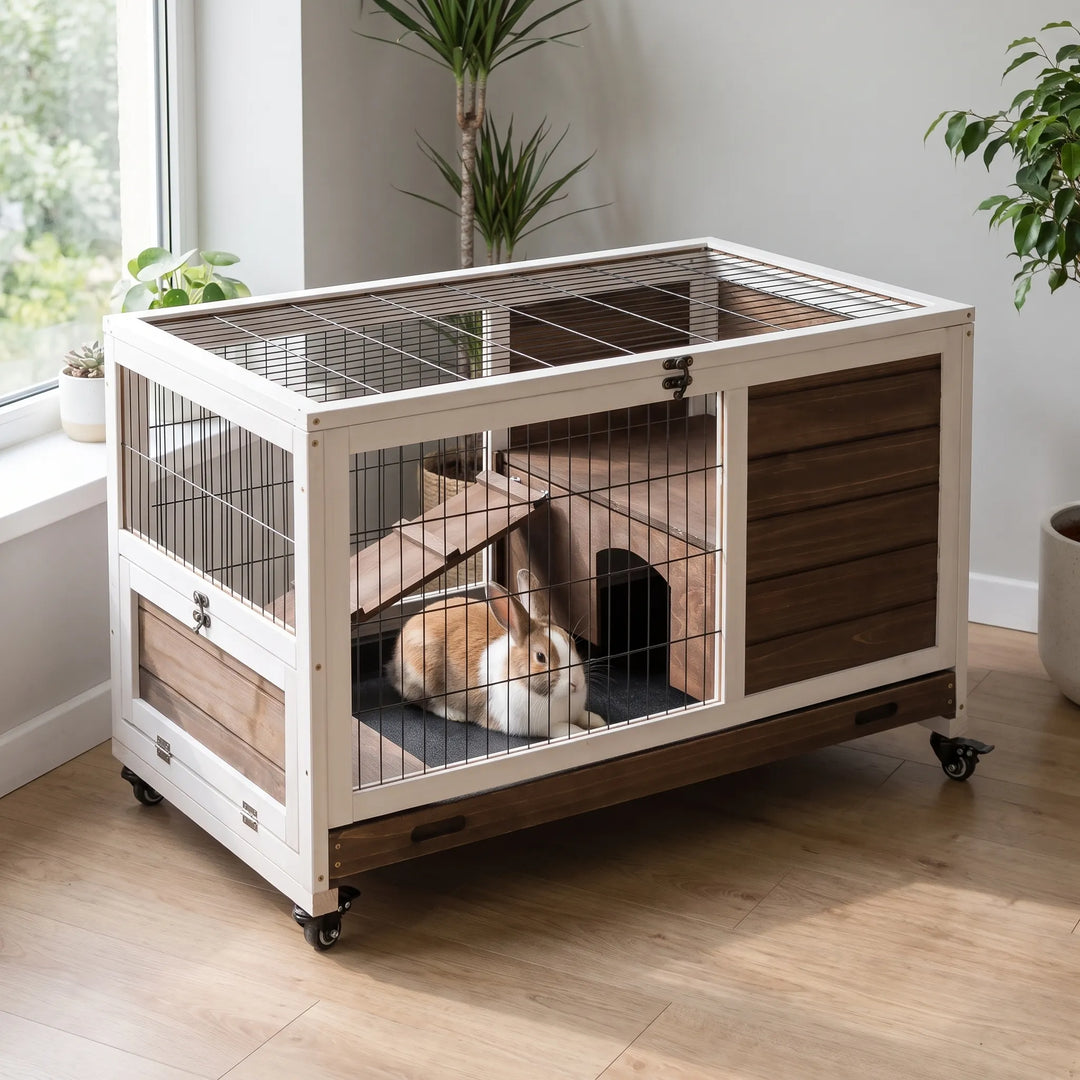 Zweistöckiger Kaninchenstall -  BunnyHaven